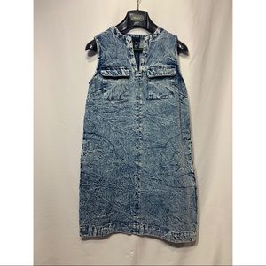 Who What Wear Acid Wash Denim Dress w/ Pockets XS